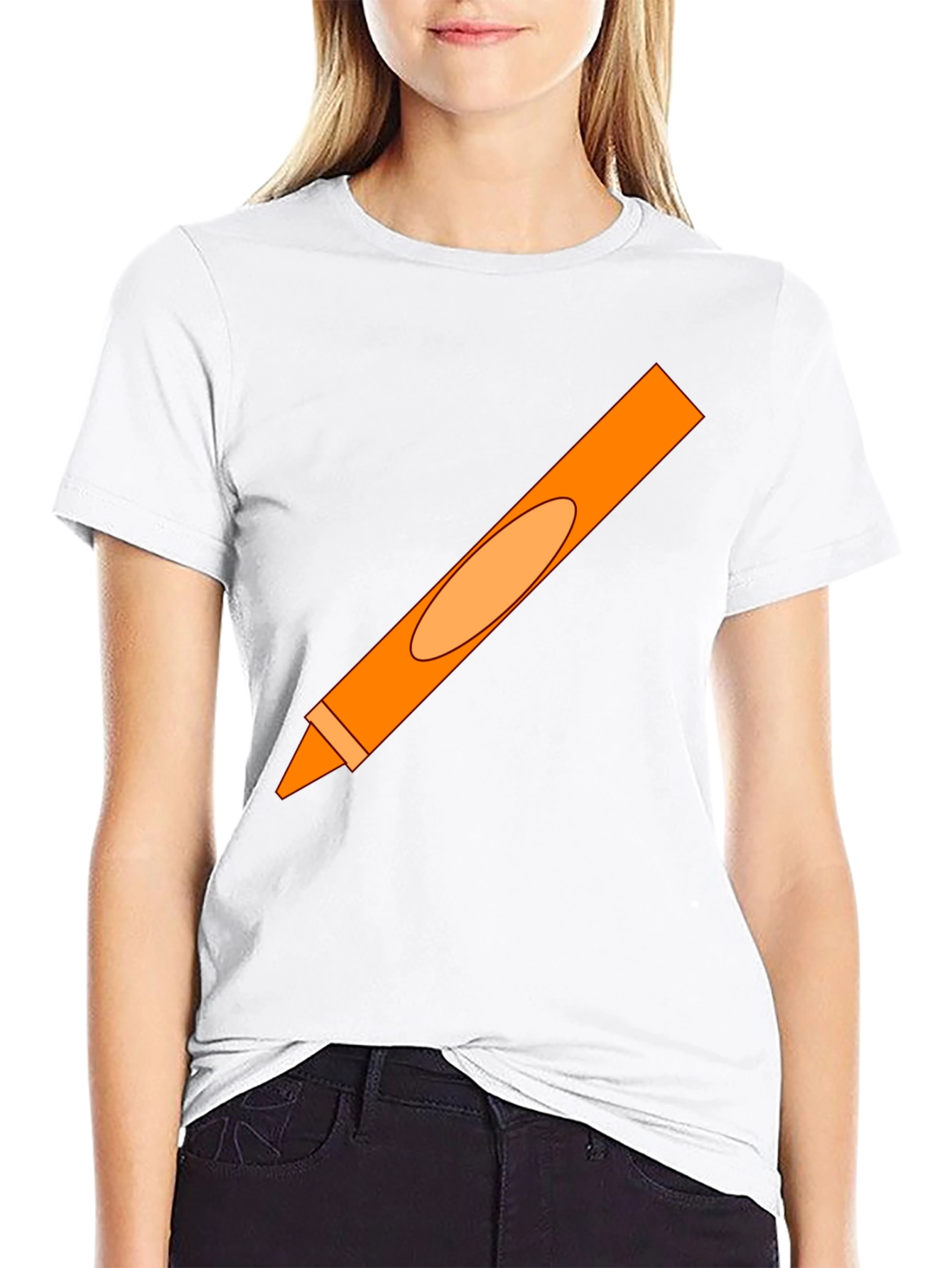 Orange Crayon Graphic Tee - Unisex