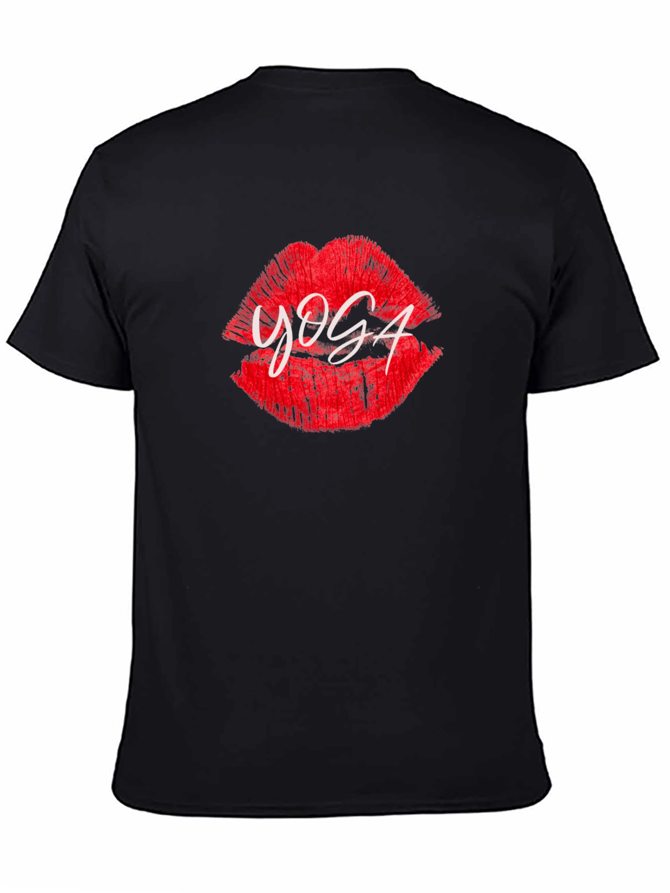 Yoga Lips Graphic T-Shirt - Mens Black Tee