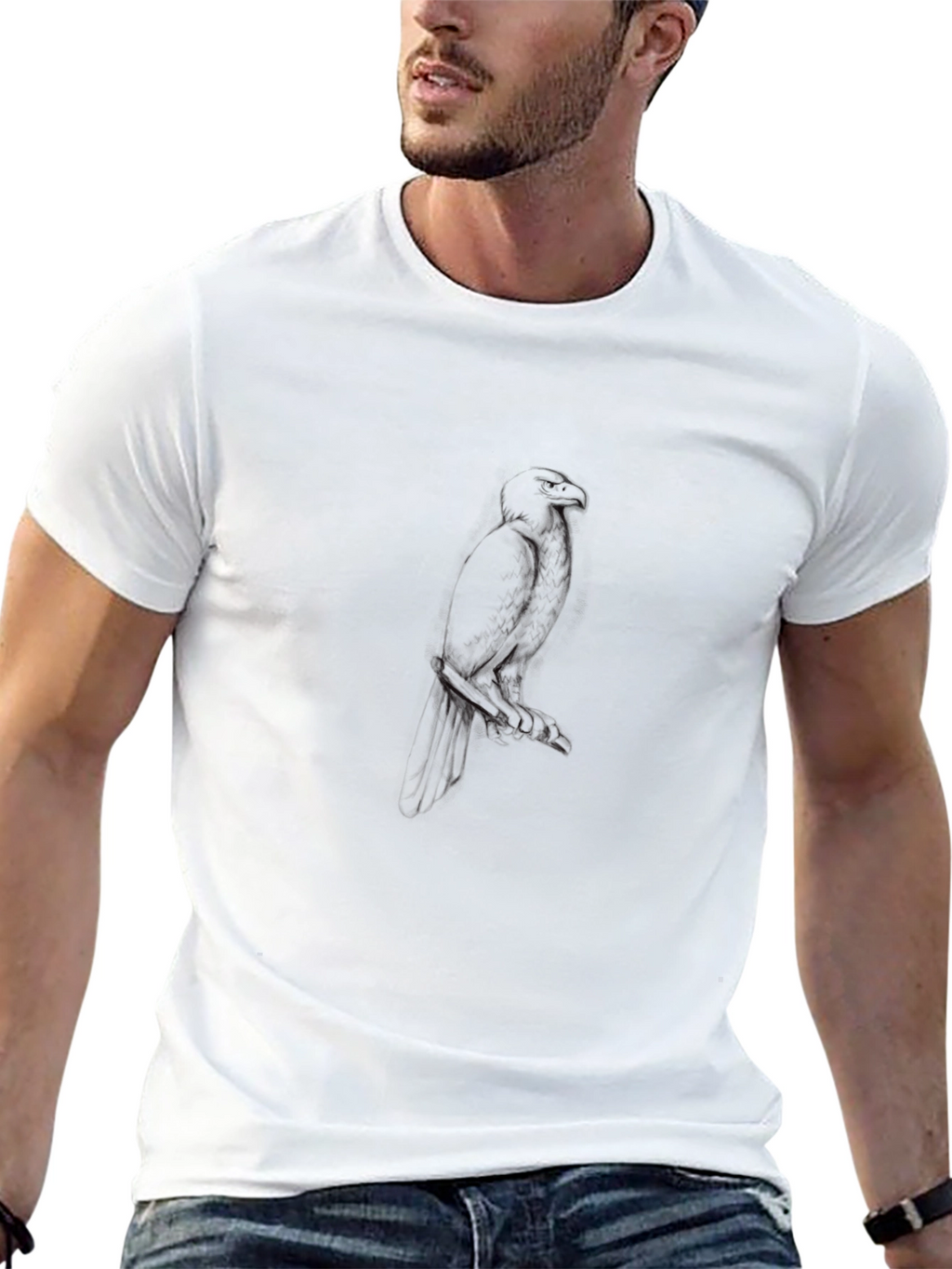 Mens Black Raven Graphic Tee