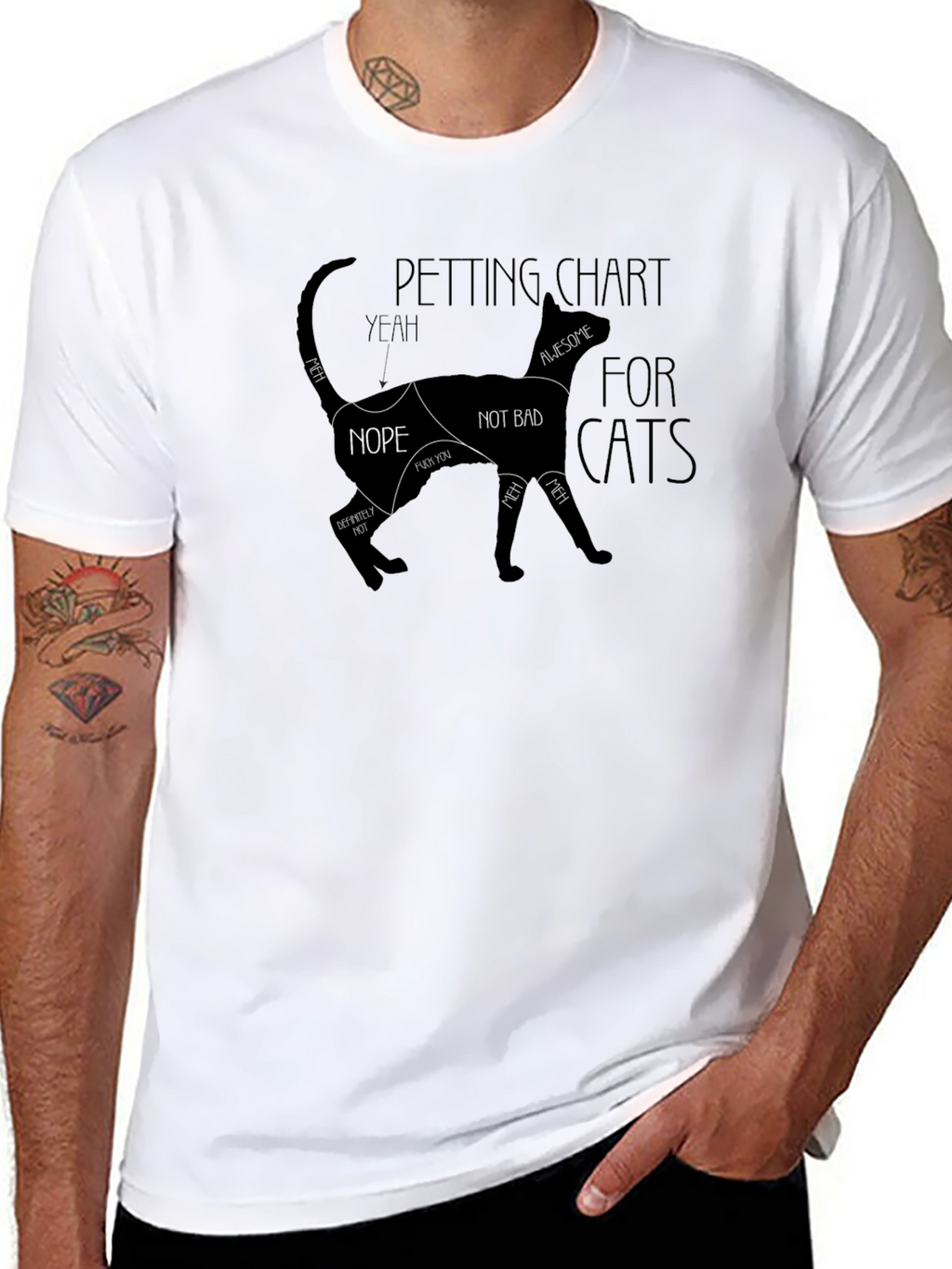 Cat Petting Chart T-Shirt