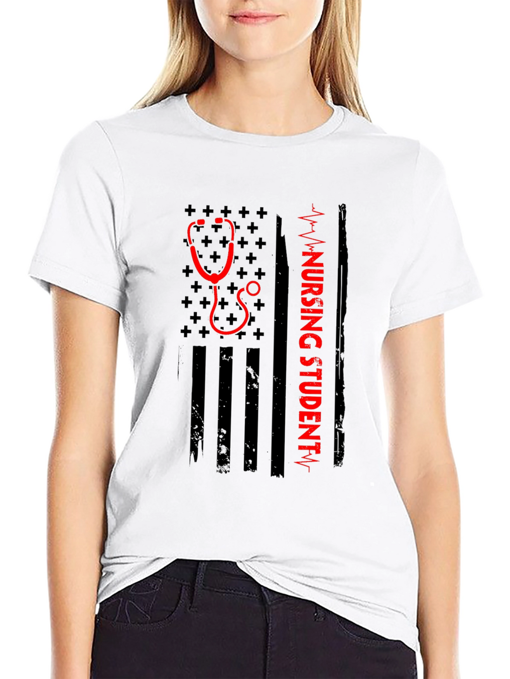 Nursing Student Flag Graphic T-Shirt