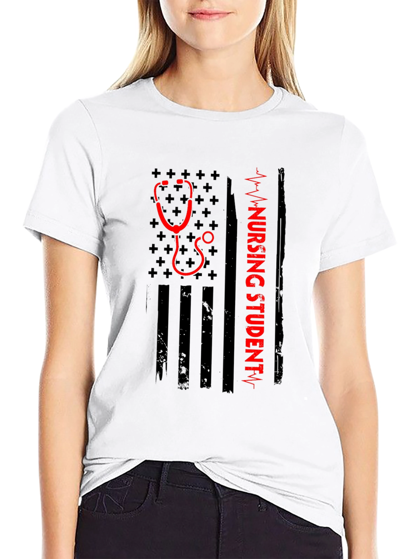 Nursing Student Flag Graphic T-Shirt