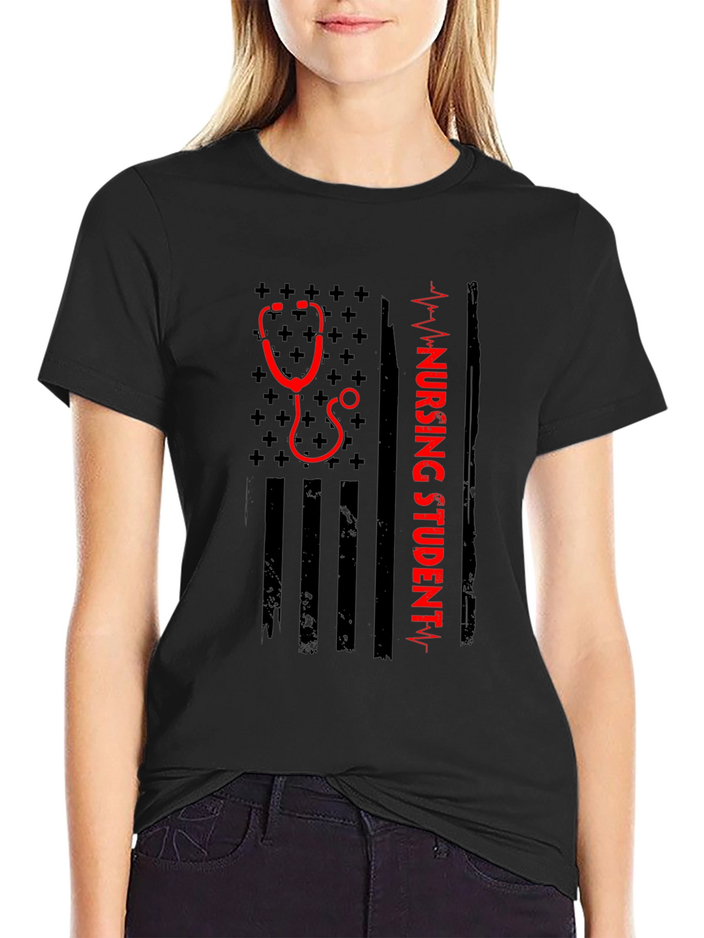 Nursing Student Flag Graphic T-Shirt