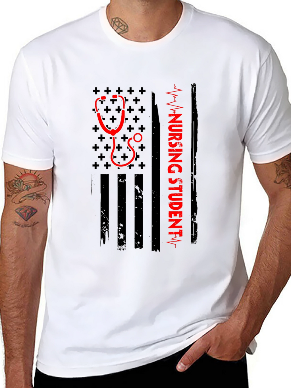 Nursing Student Flag Graphic T-Shirt