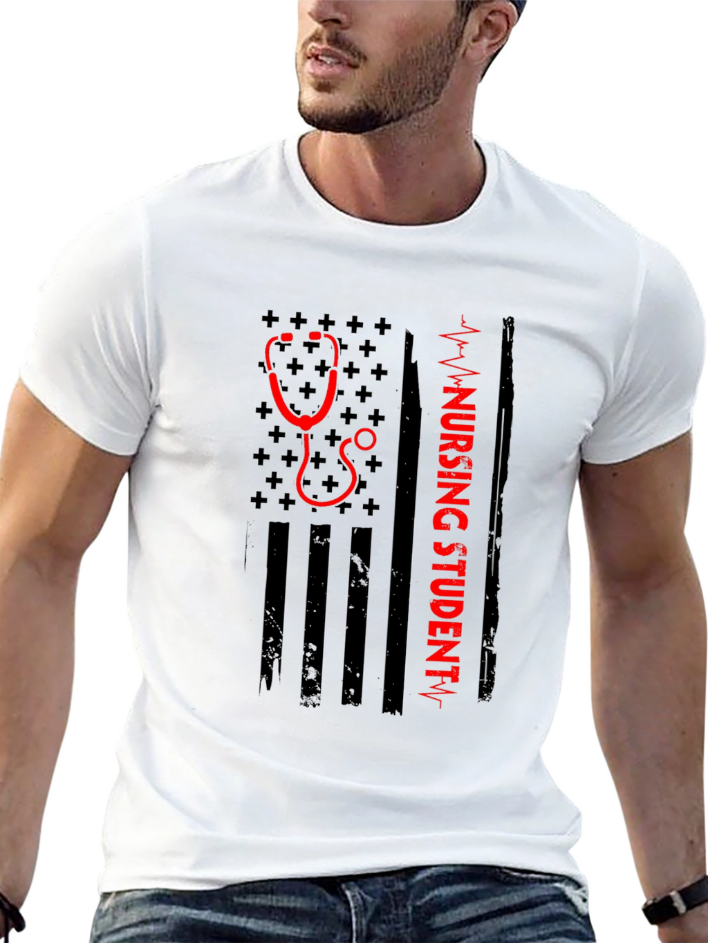 Nursing Student Flag Graphic T-Shirt