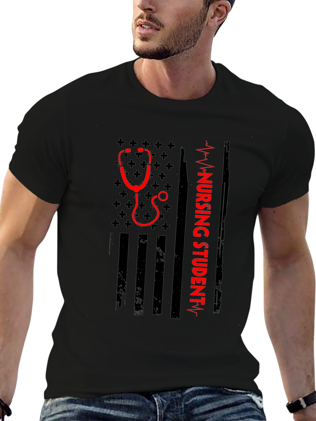 Nursing Student Flag Graphic T-Shirt