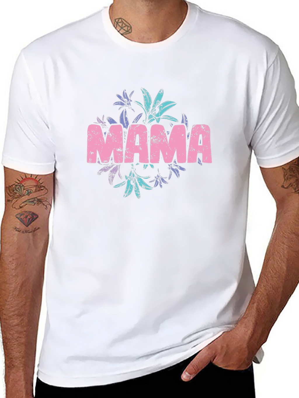 Mama Floral Graphic Black T-Shirt