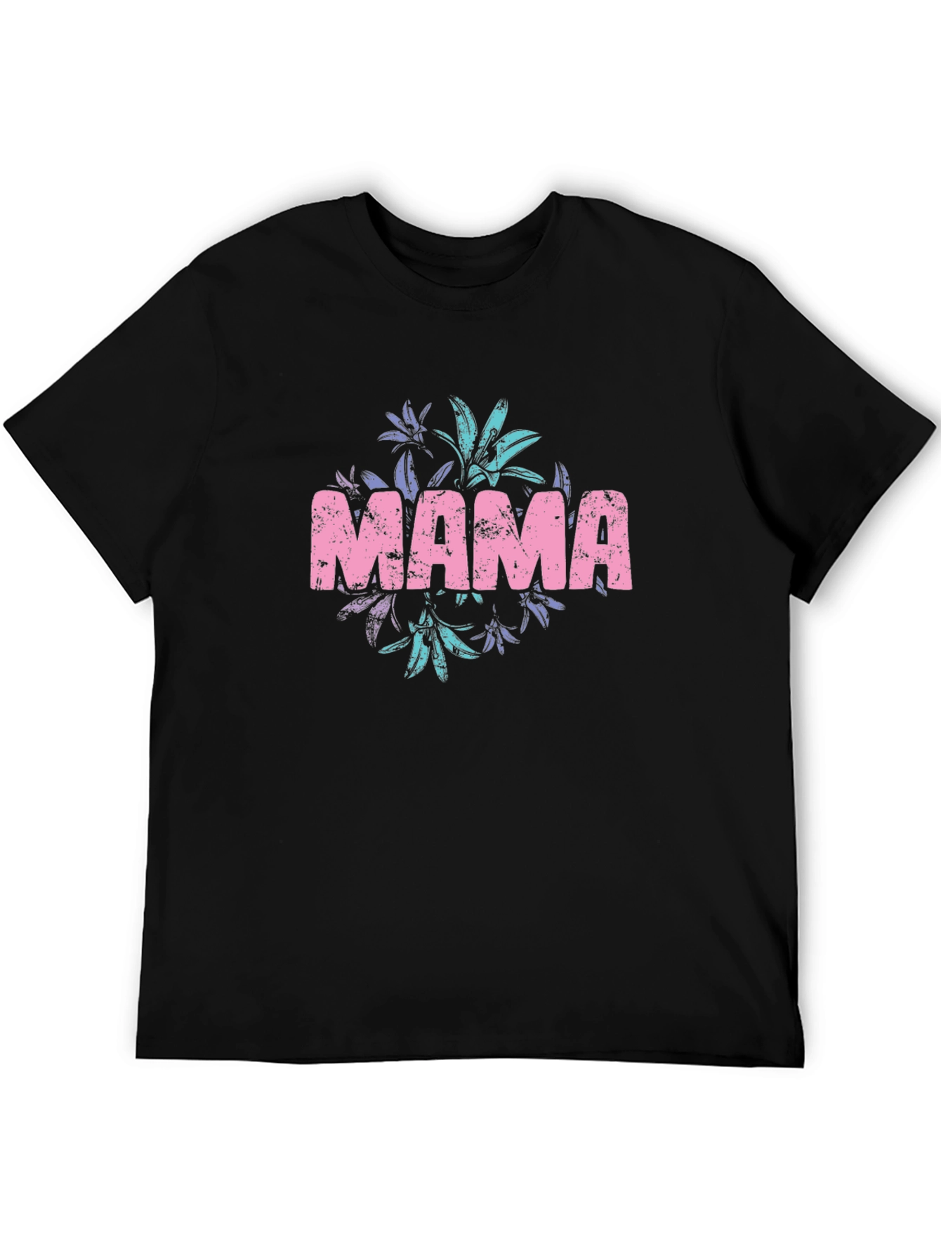 Mama Floral Graphic Black T-Shirt