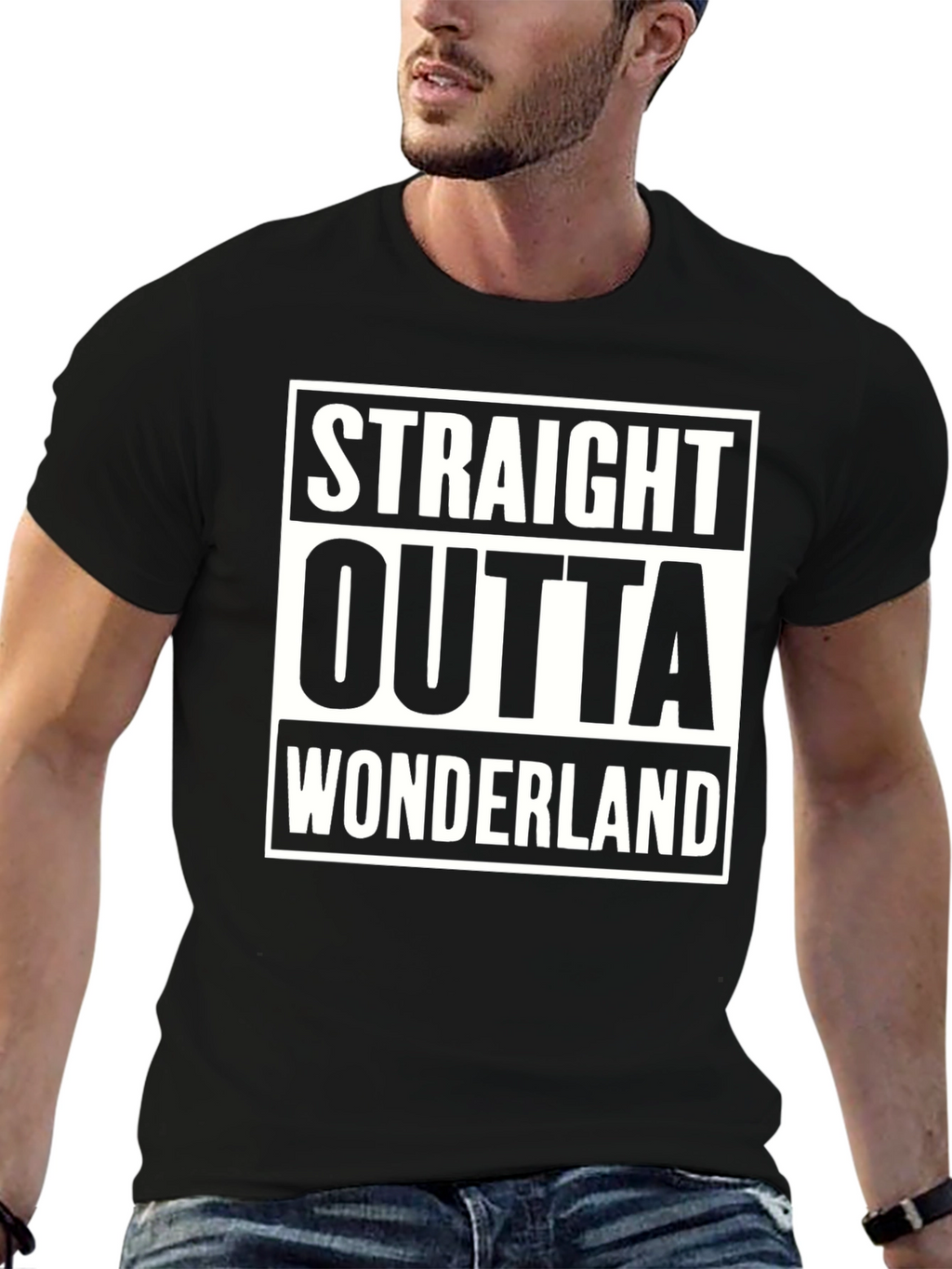 Straight Outta Wonderland Black T-Shirt