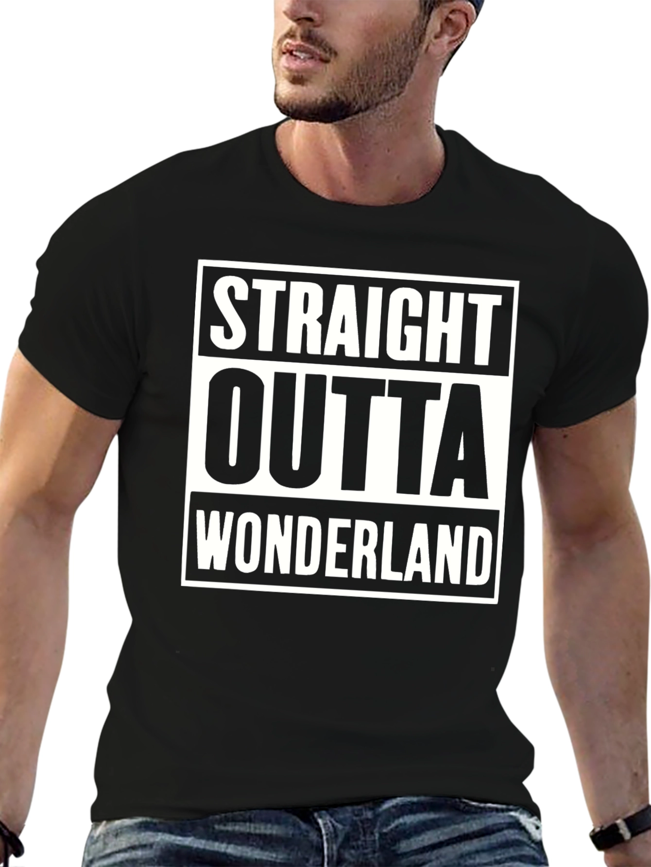 Straight Outta Wonderland Black T-Shirt