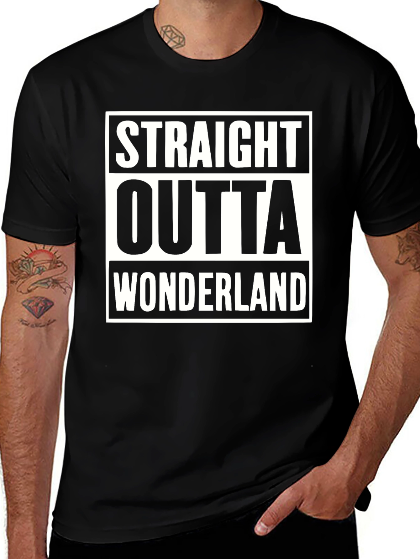 Straight Outta Wonderland Black T-Shirt