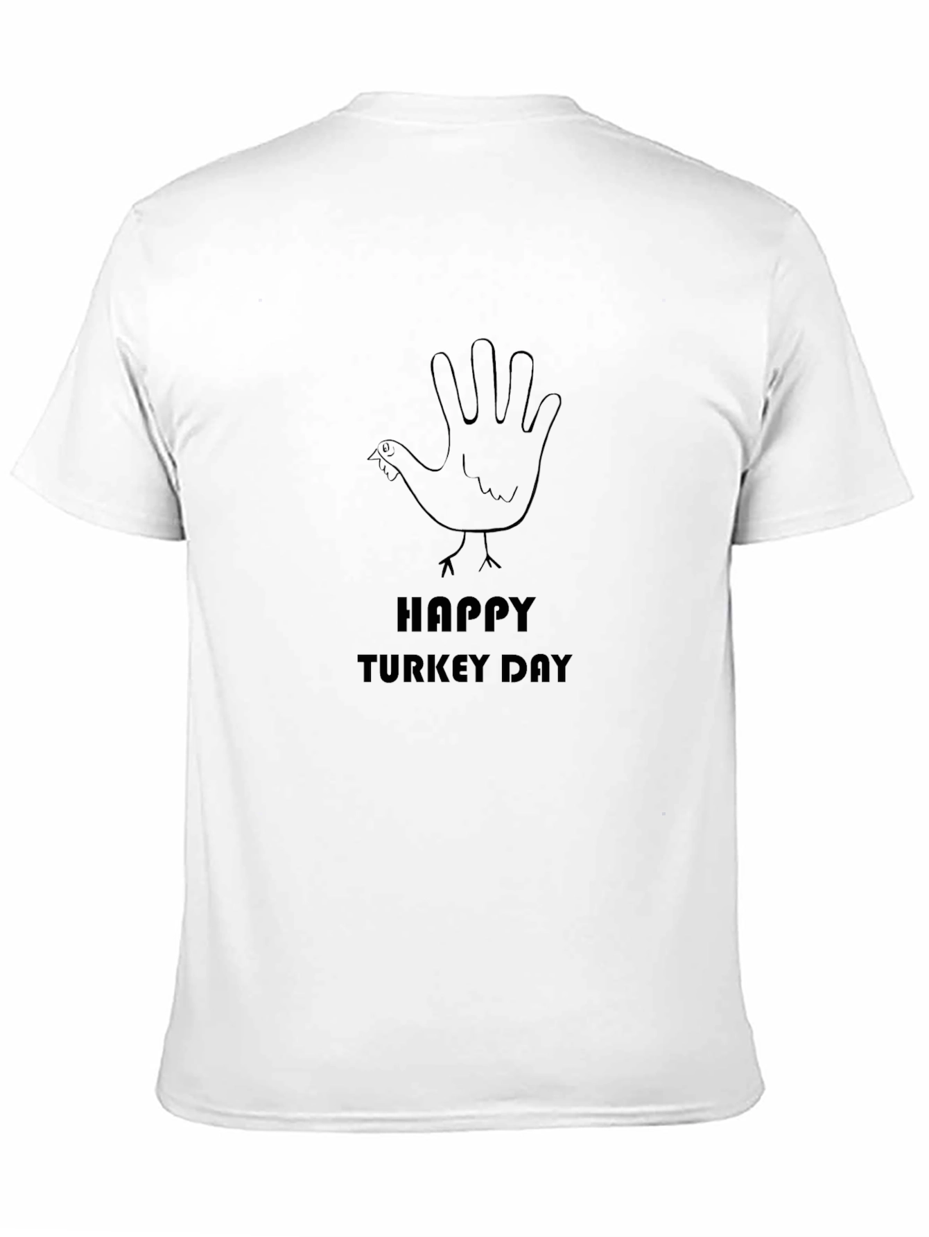 Happy Turkey Day Graphic T-Shirt - Black