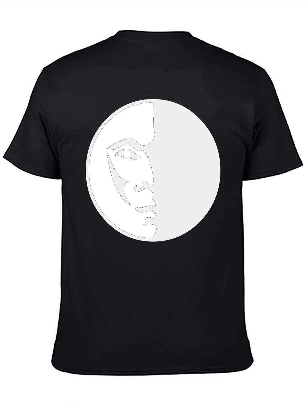 Unique Moon Face Graphic Black T-Shirt