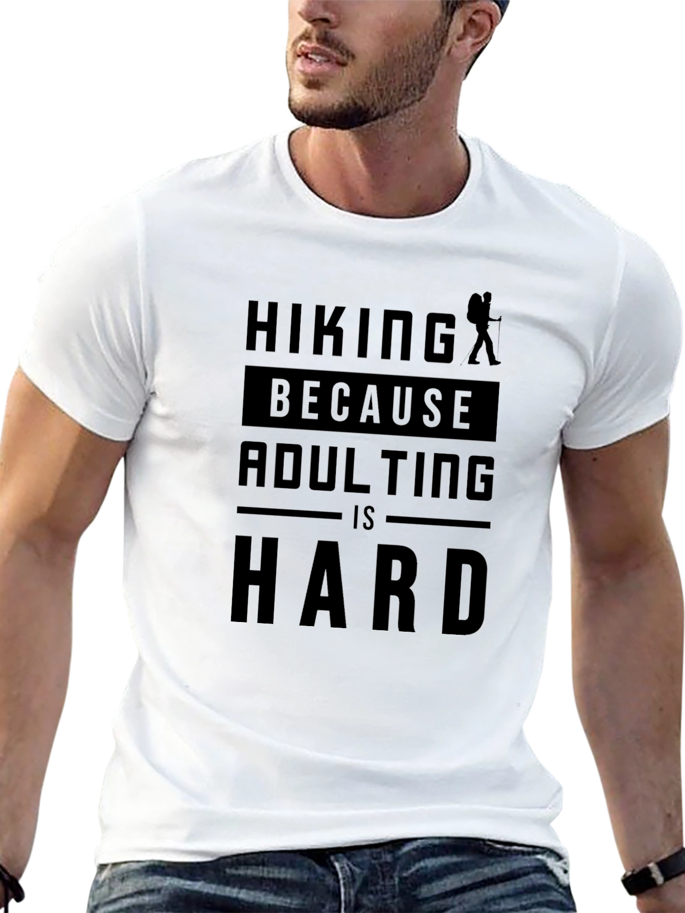 Hiking Because Adulting is Hard Graphic Tee