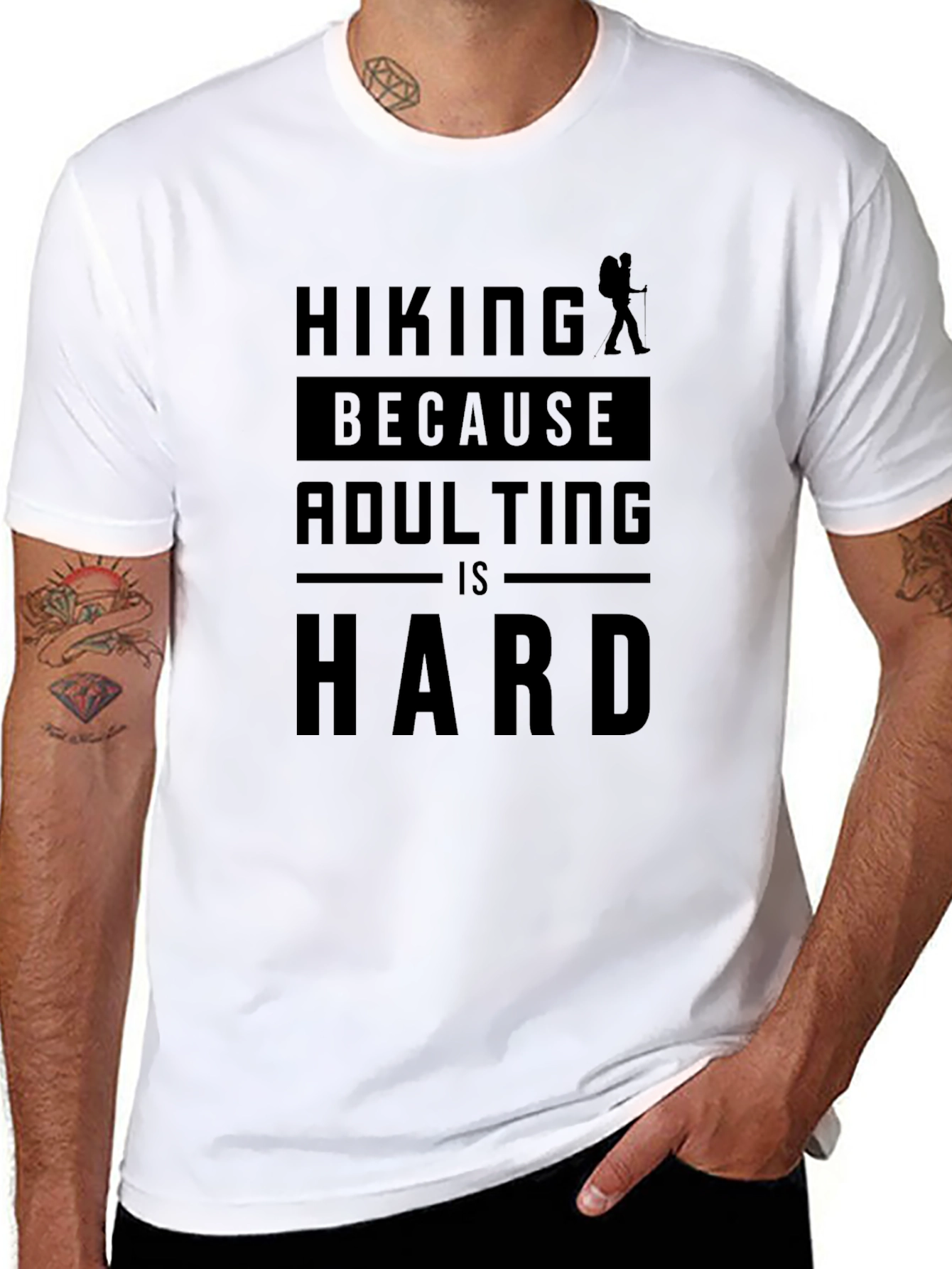 Hiking Because Adulting is Hard Graphic Tee
