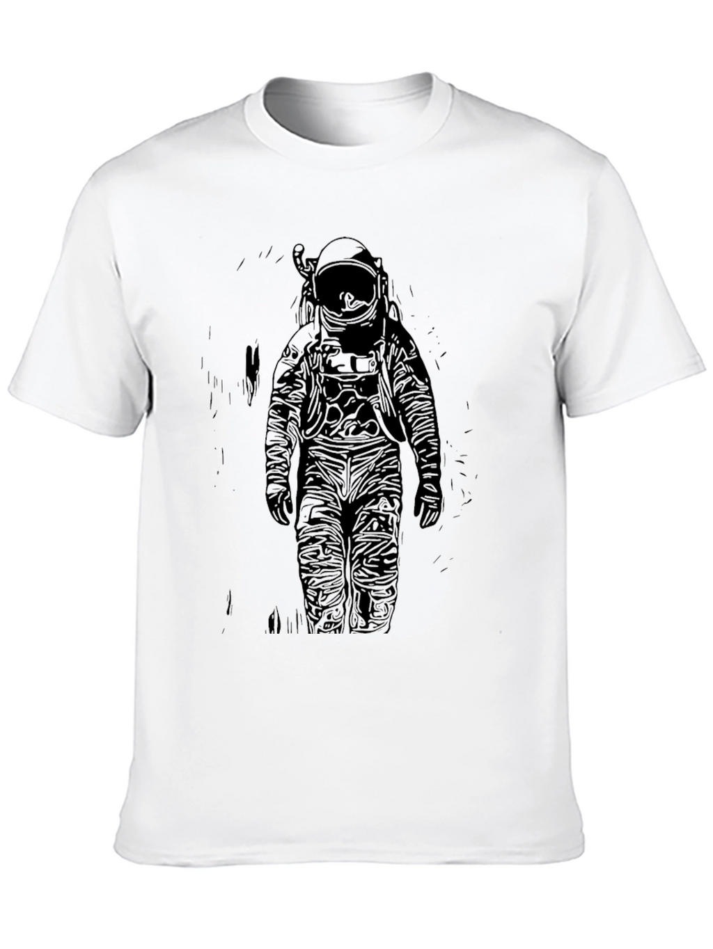 Astronaut Graphic Print T-Shirt - Black