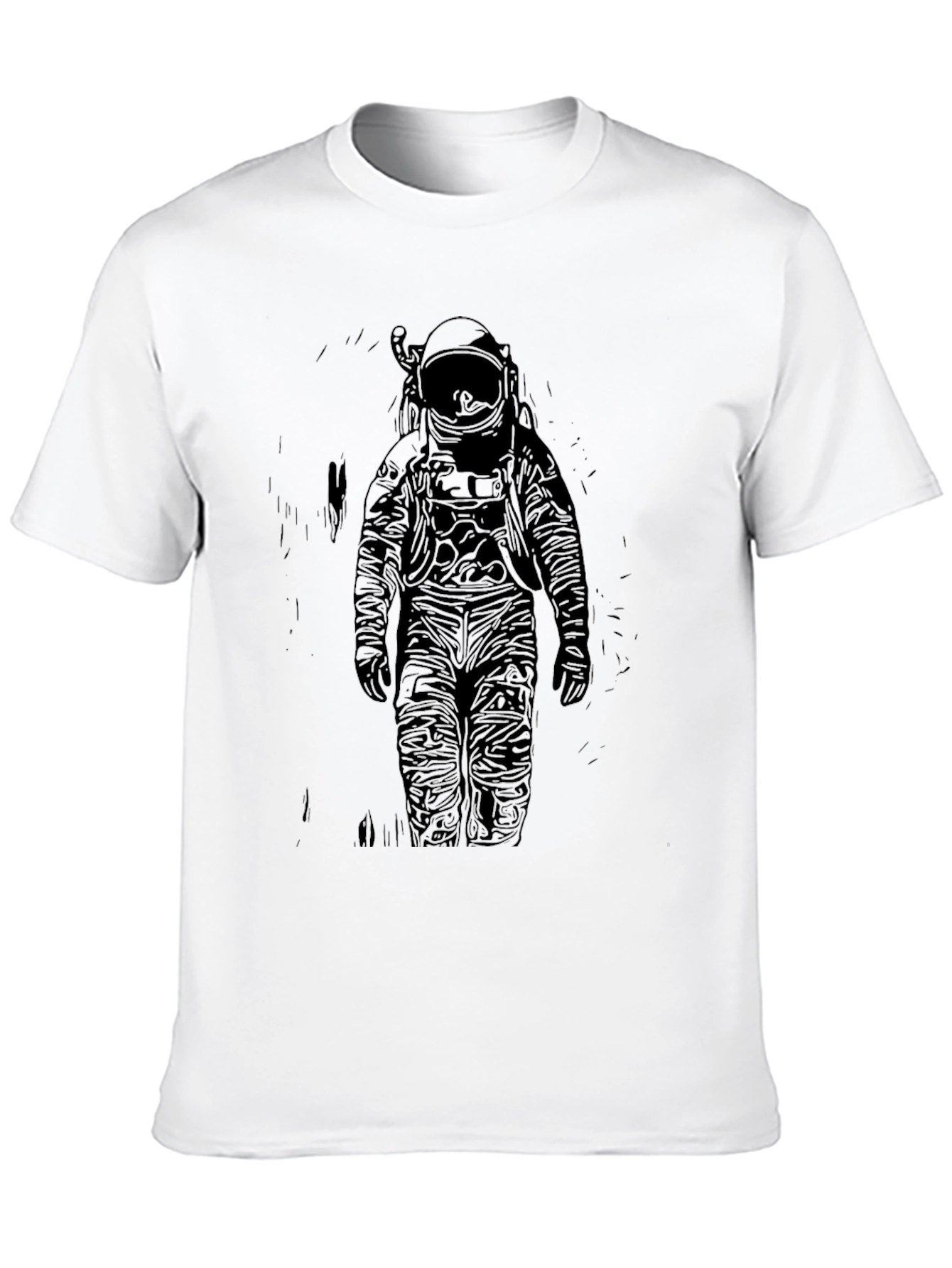Astronaut Graphic Print T-Shirt - Black