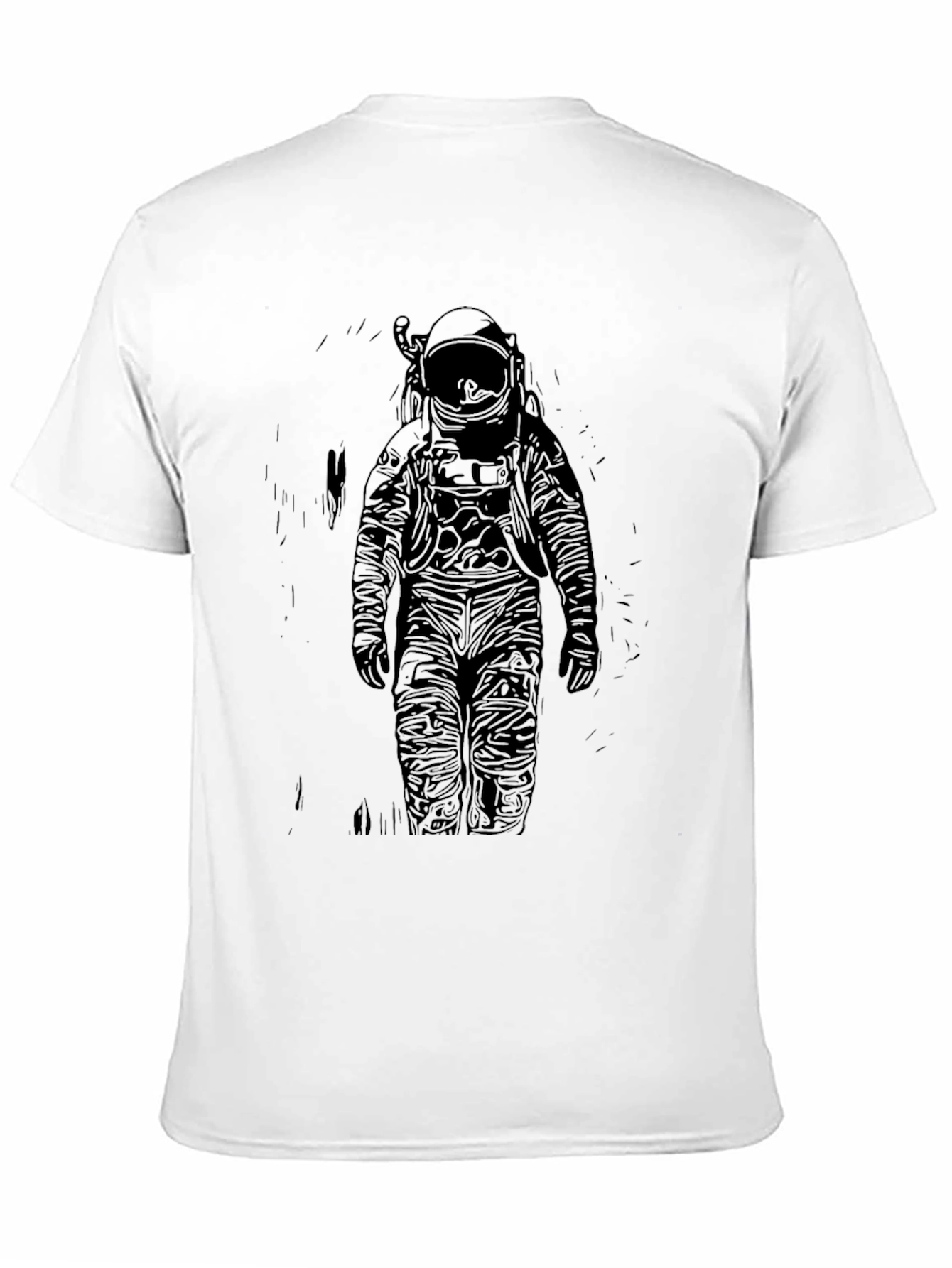 Astronaut Graphic Print T-Shirt - Black