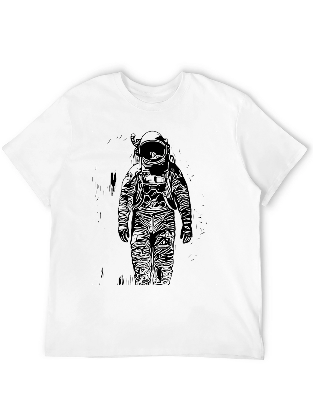 Astronaut Graphic Print T-Shirt - Black