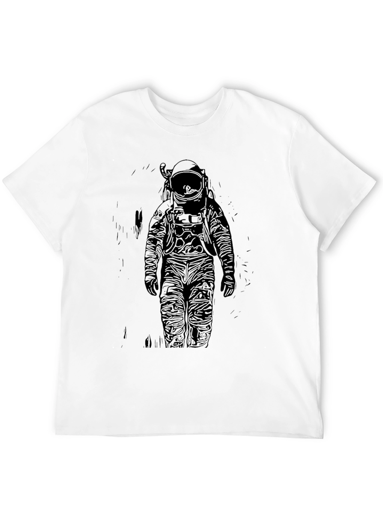 Astronaut Graphic Print T-Shirt - Black