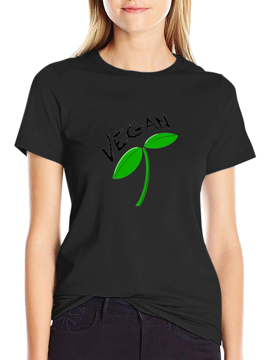 Vegan Sprout T-Shirt - Black Graphic Tee
