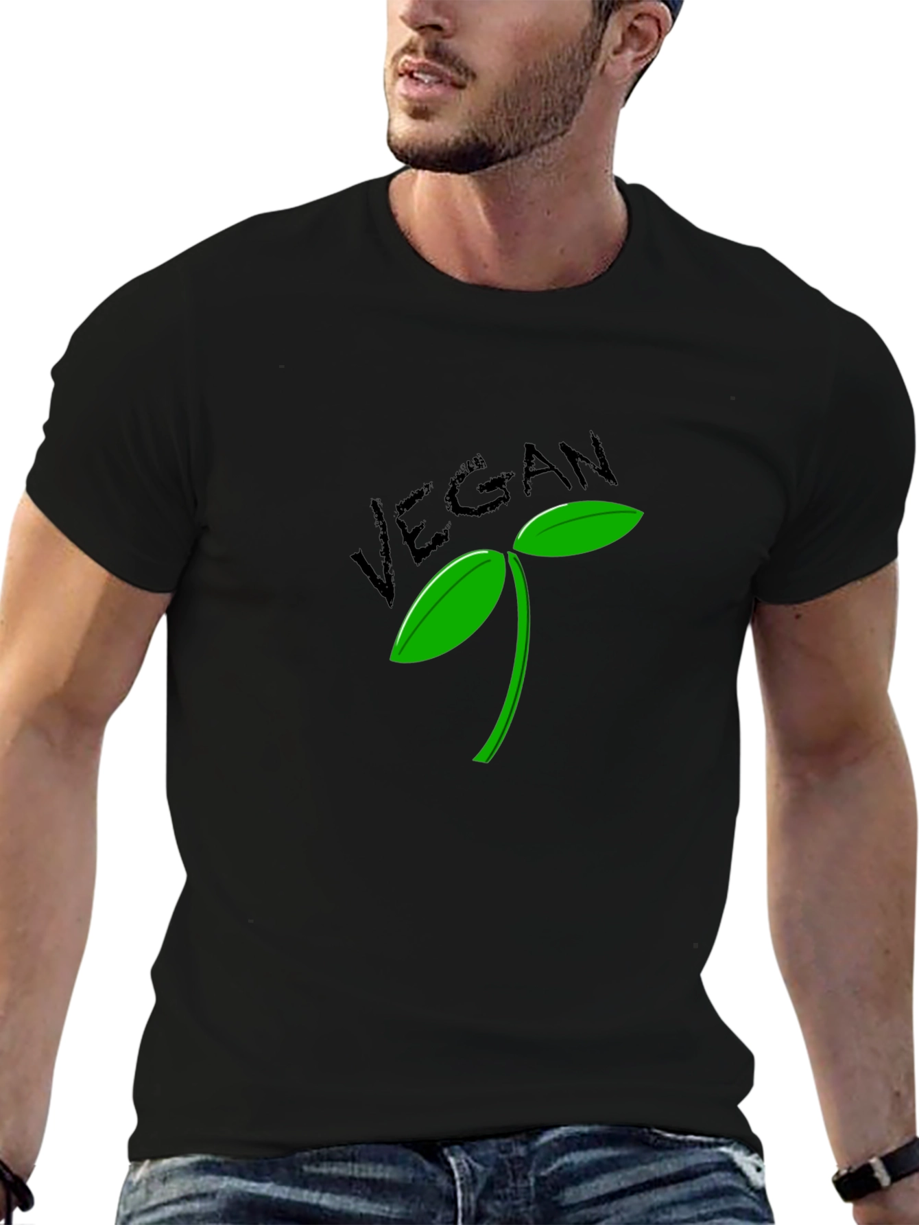Vegan Sprout T-Shirt - Black Graphic Tee