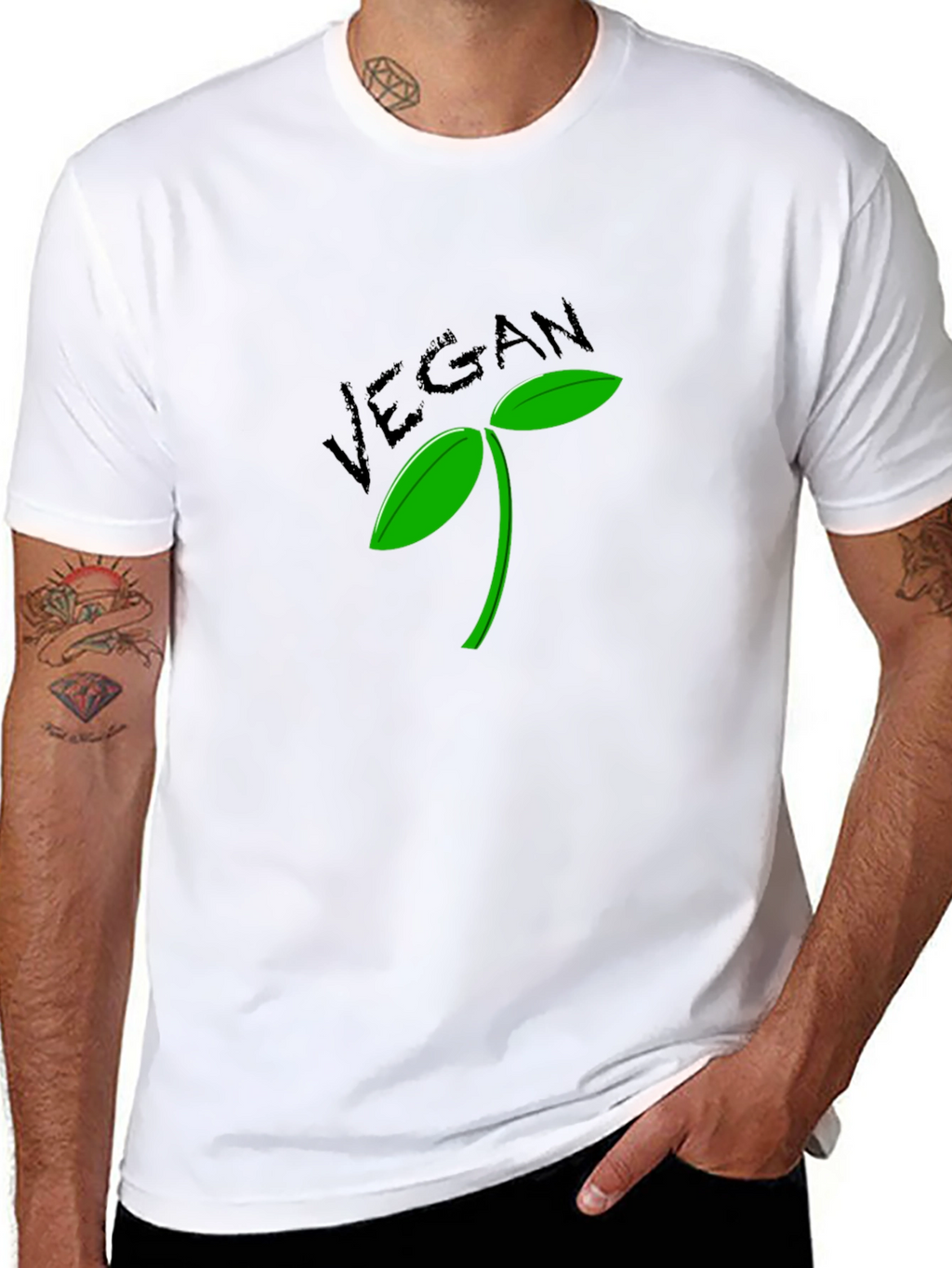 Vegan Sprout T-Shirt - Black Graphic Tee