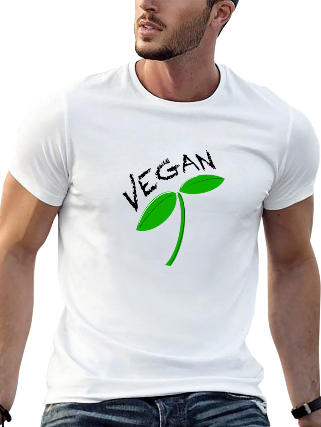 Vegan Sprout T-Shirt - Black Graphic Tee