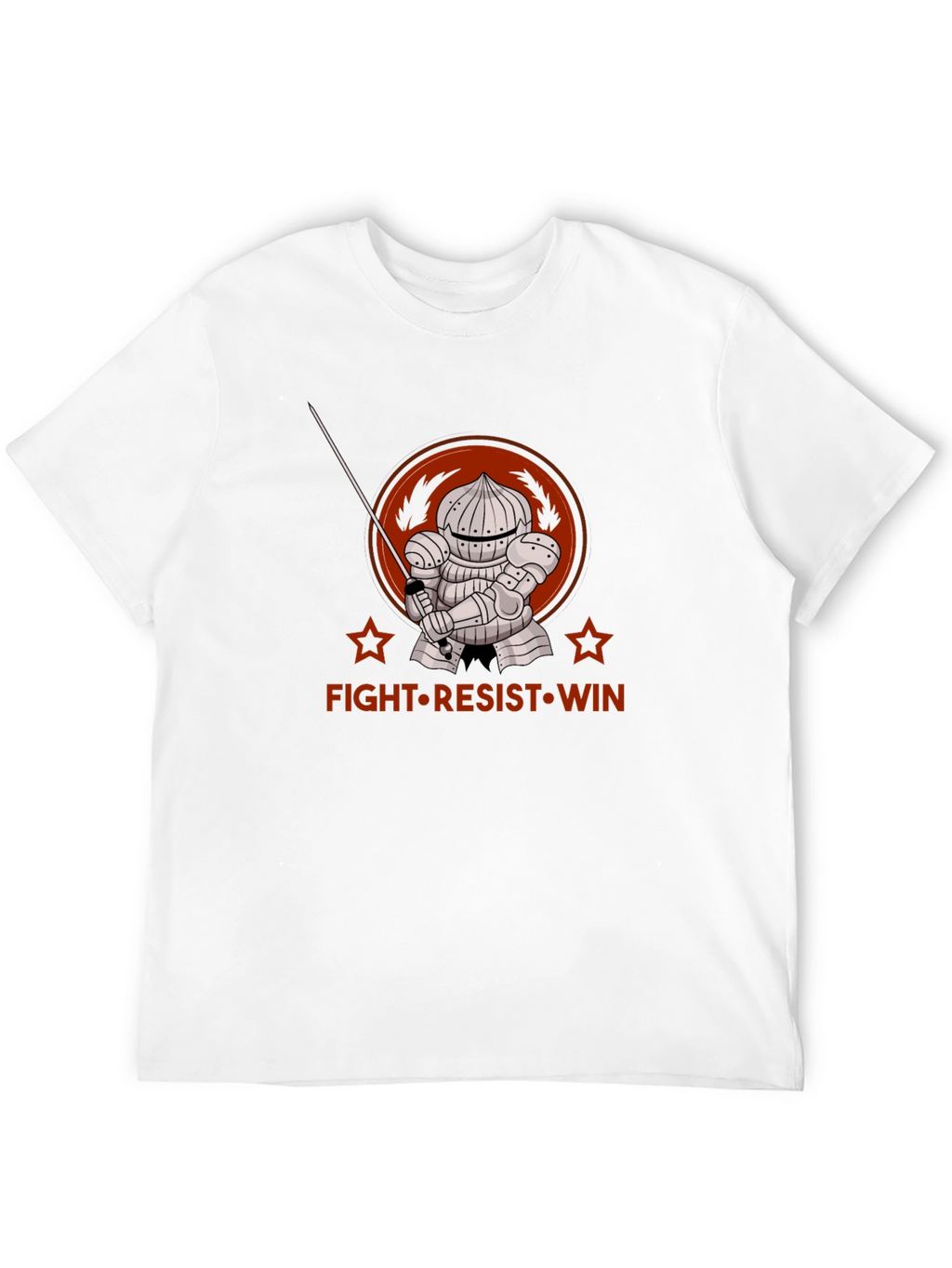 Fight Resist Win Knight Graphic Tee - Black