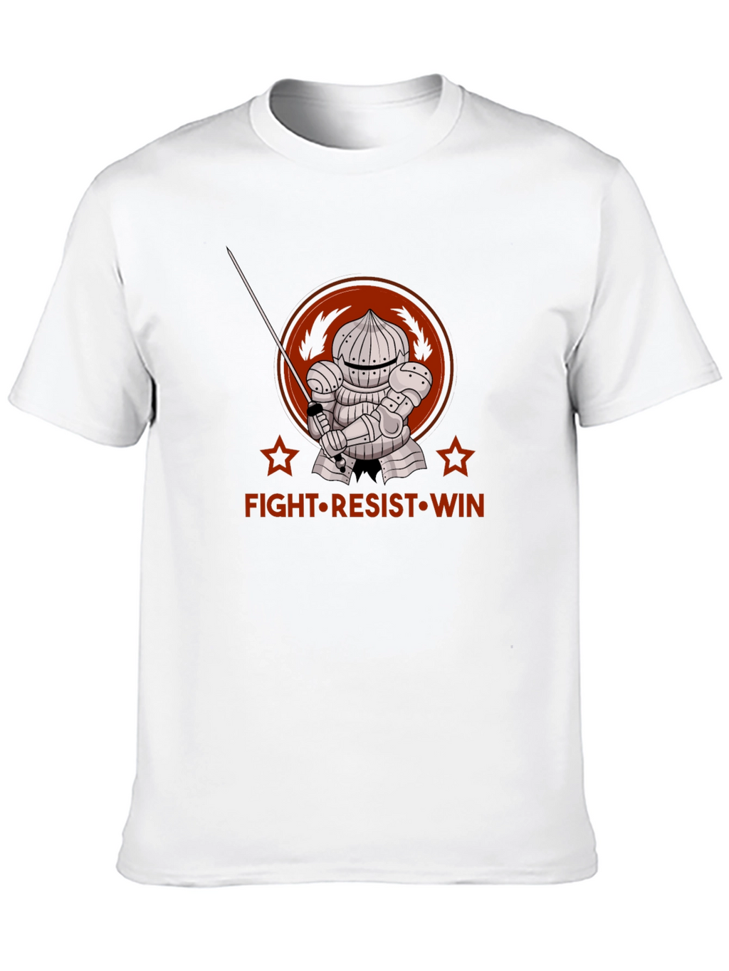 Fight Resist Win Knight Graphic Tee - Black
