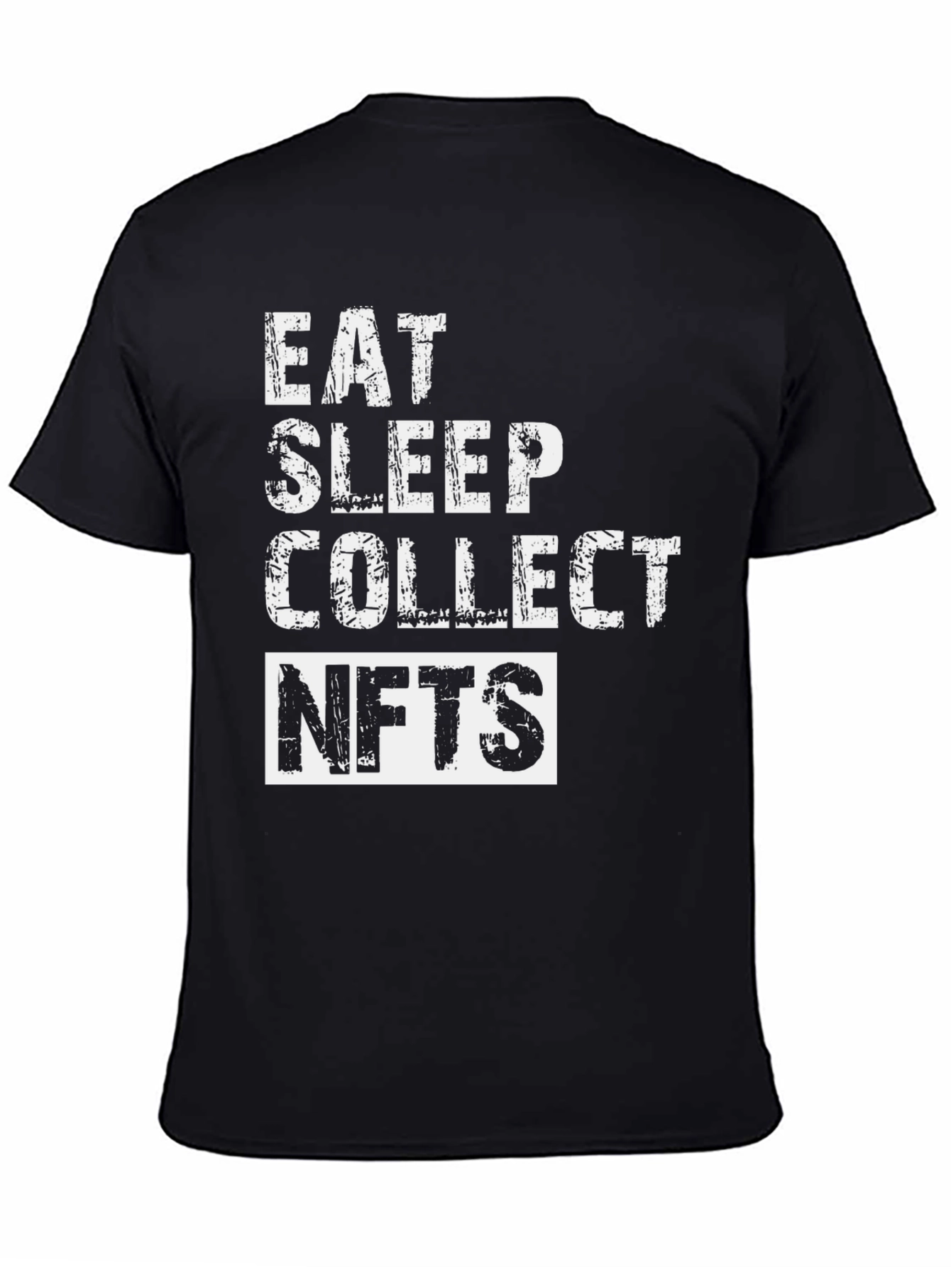 Eat Sleep Collect NFTs Black Graphic T-Shirt