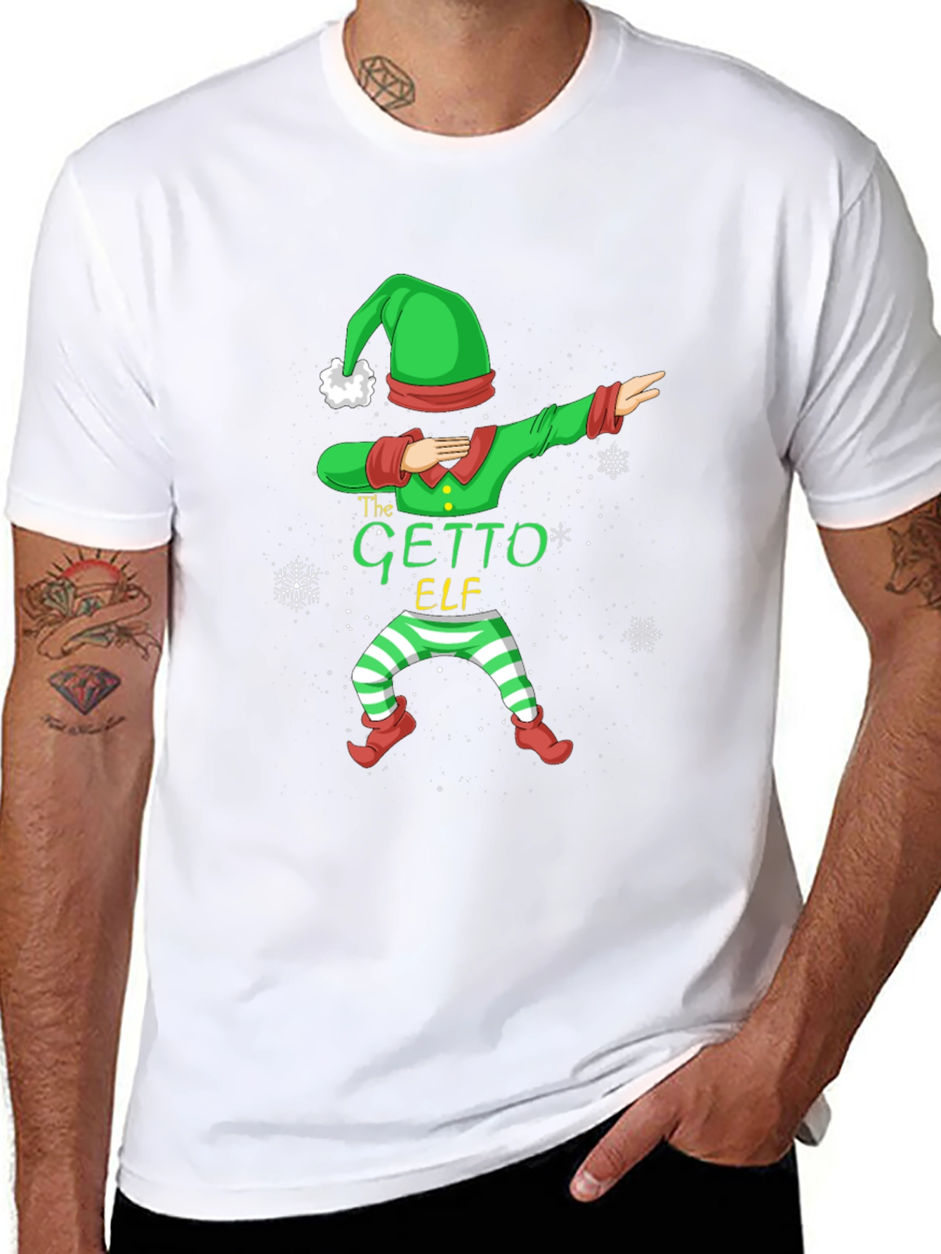 Dabbing Ghetto Elf Christmas Tee - Holiday Cheer!