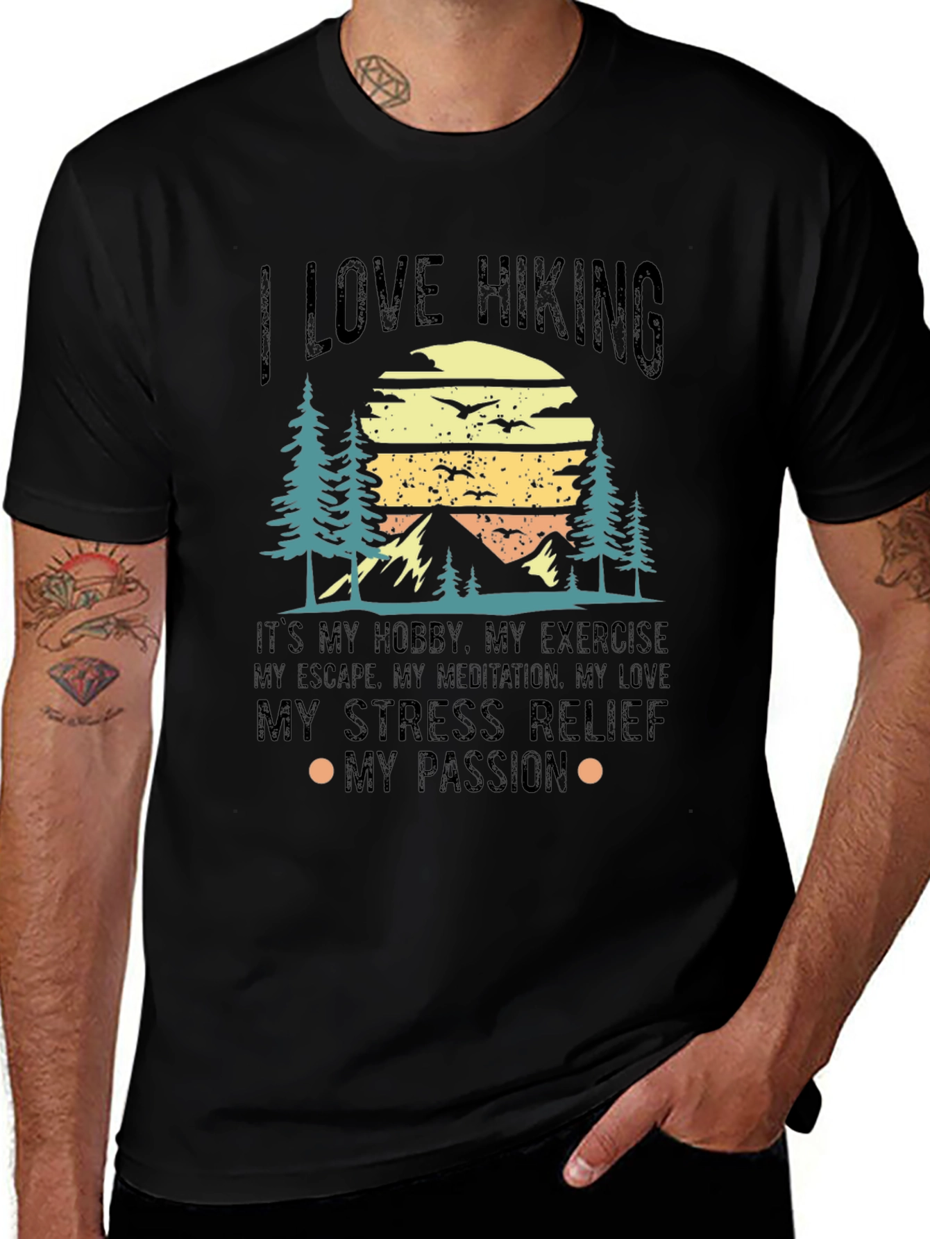I Love Hiking Graphic T-Shirt