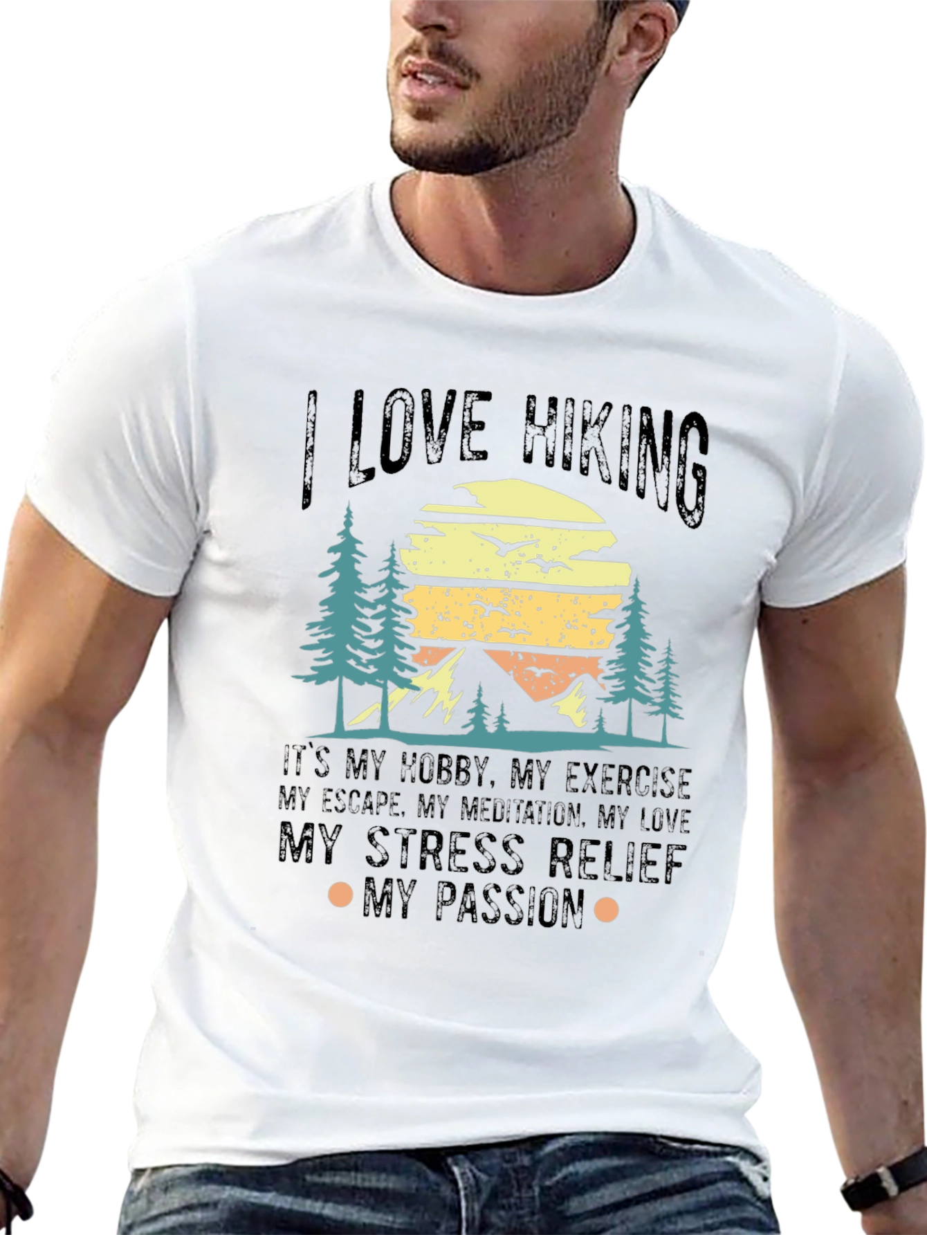 I Love Hiking Graphic T-Shirt