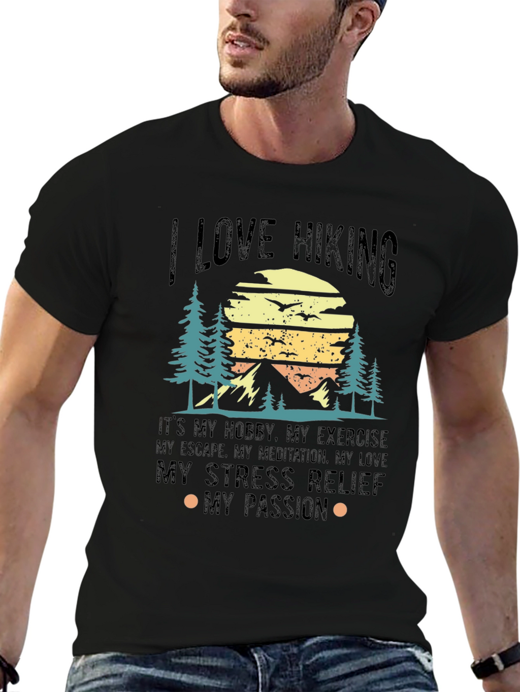 I Love Hiking Graphic T-Shirt