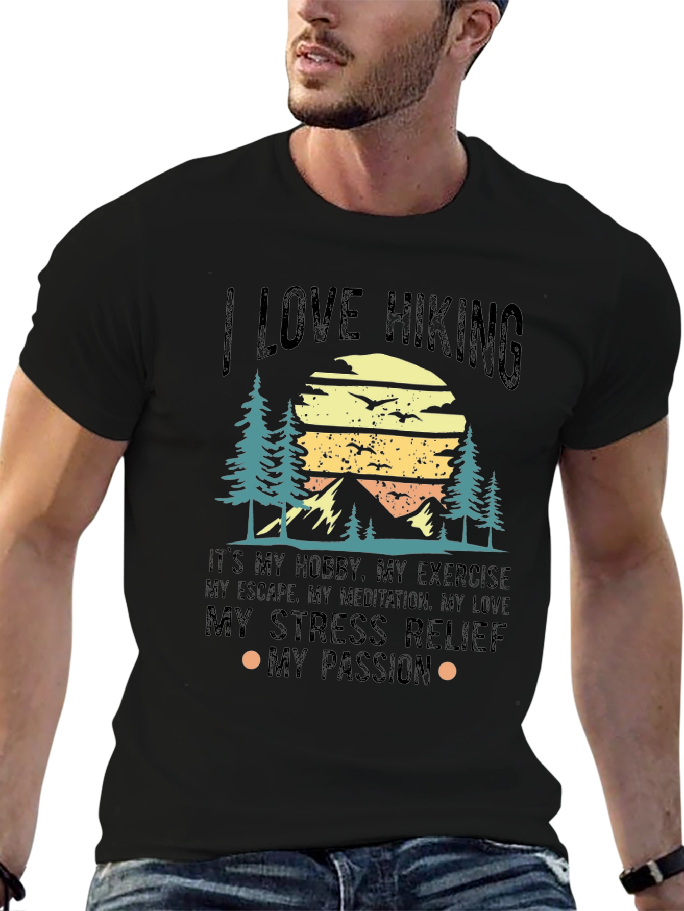 I Love Hiking Graphic T-Shirt