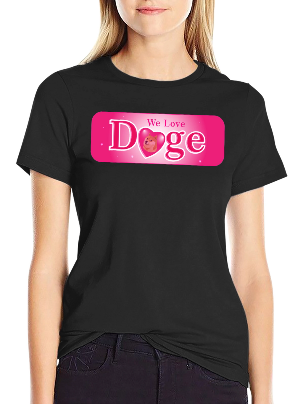 We Love Doge Graphic Tee - Black