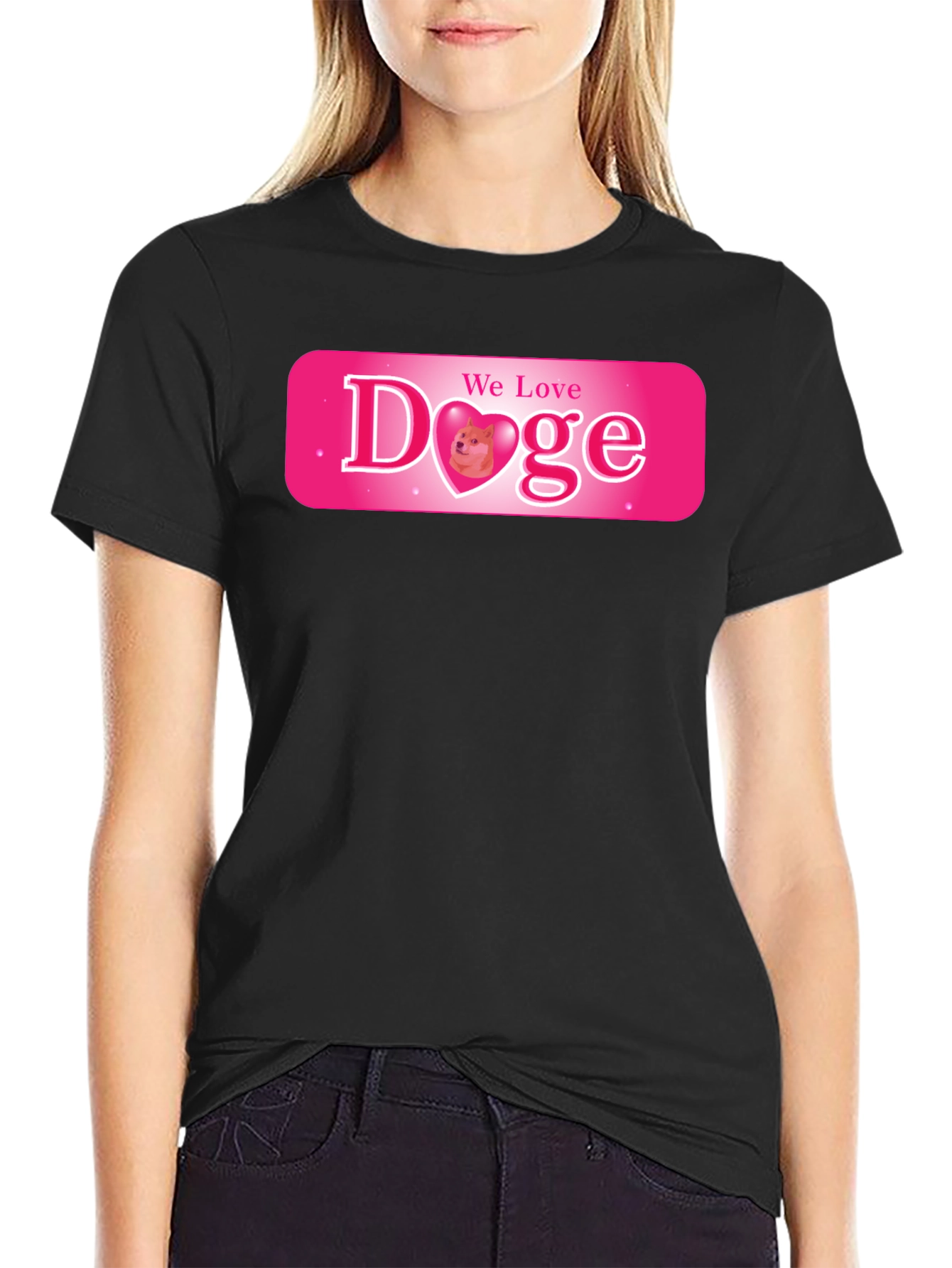 We Love Doge Graphic Tee - Black