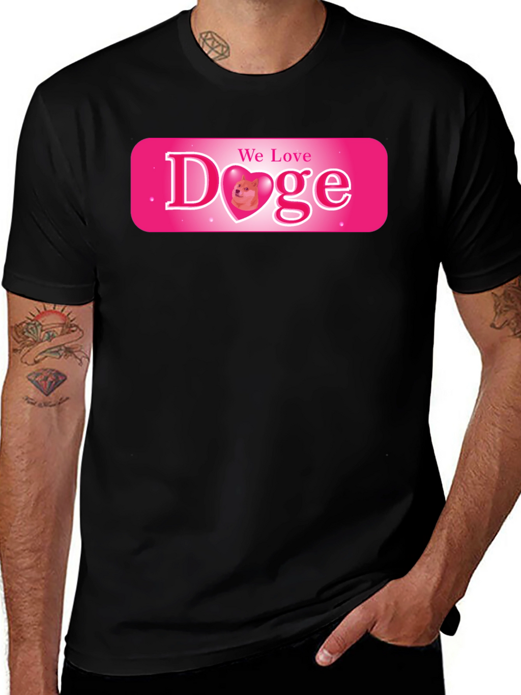 We Love Doge Graphic Tee - Black