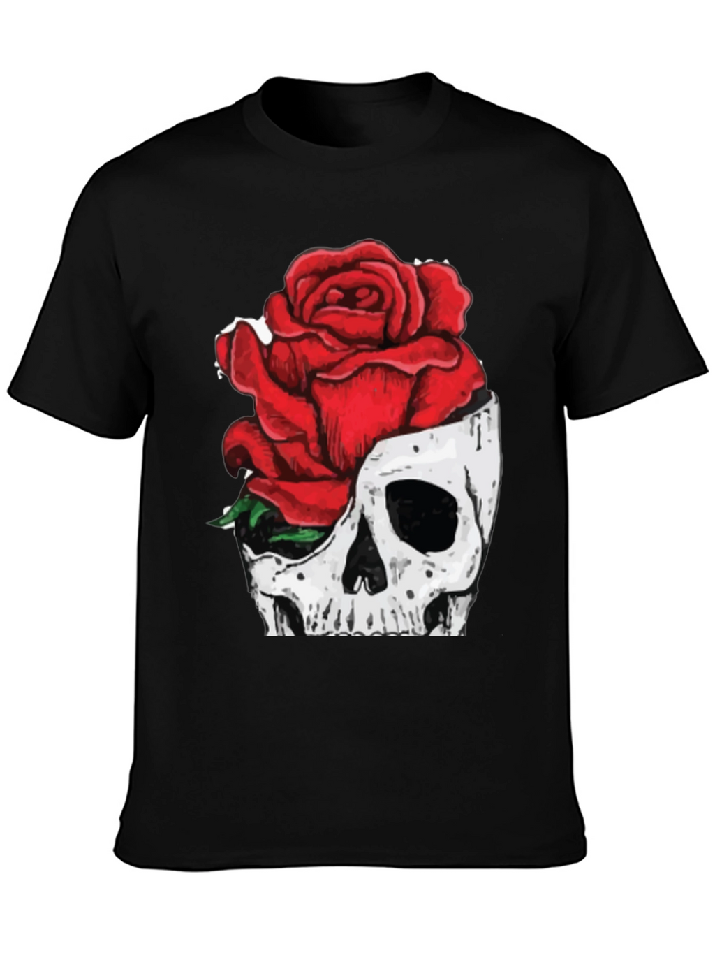 Skull & Rose Graphic Tee - Black