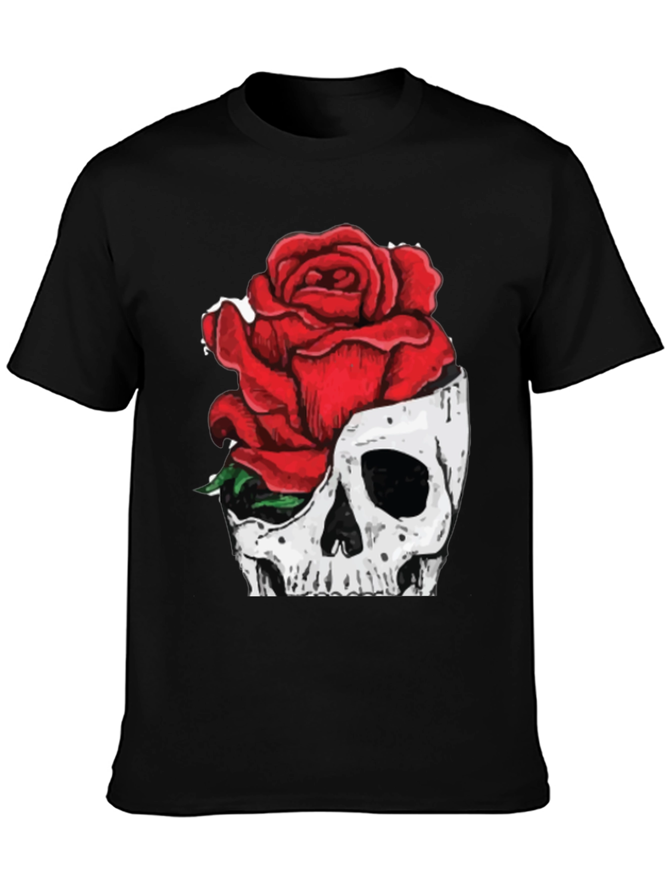 Skull & Rose Graphic Tee - Black