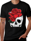 Skull & Rose Graphic Tee - Black