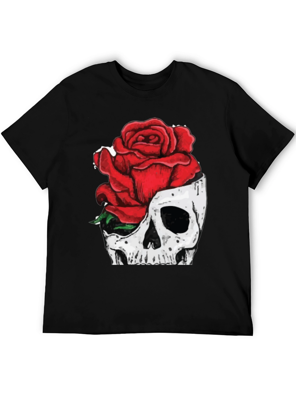 Skull & Rose Graphic Tee - Black