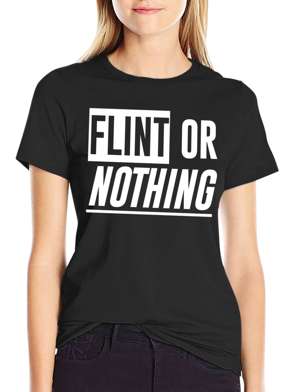 Flint or Nothing Graphic T-Shirt - Black