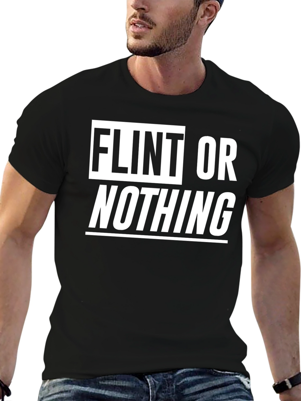Flint or Nothing Graphic T-Shirt - Black