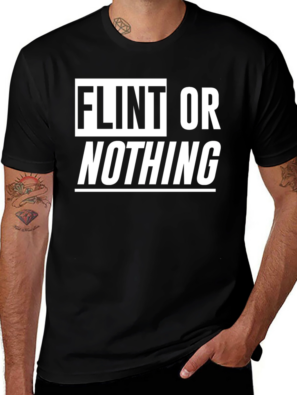 Flint or Nothing Graphic T-Shirt - Black