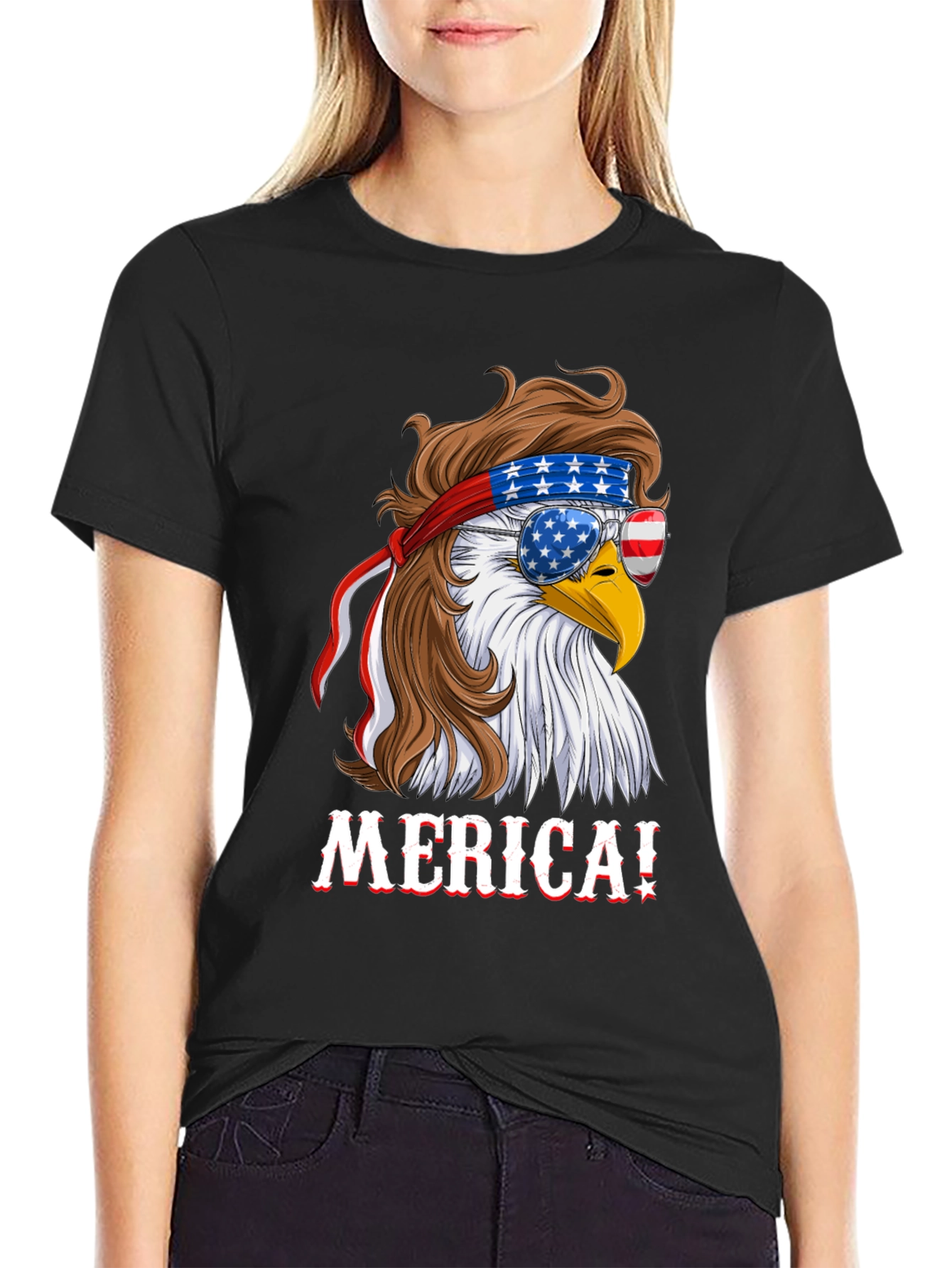 American Eagle T-Shirt Patriotic Merica Design