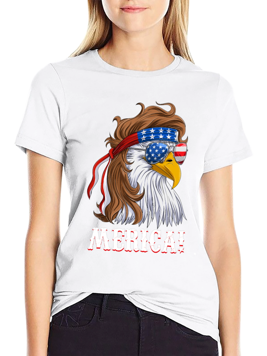 American Eagle T-Shirt Patriotic Merica Design