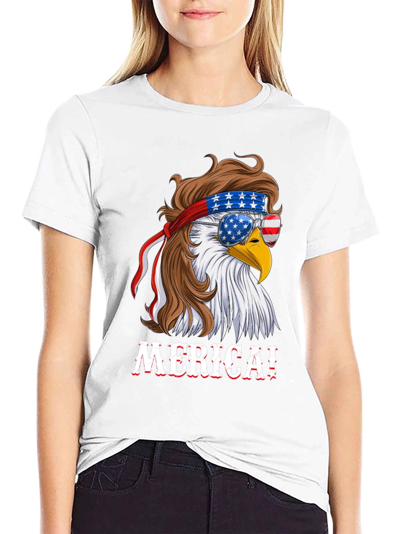 American Eagle T-Shirt Patriotic Merica Design