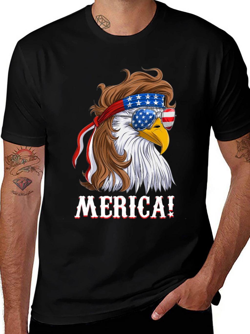 American Eagle T-Shirt Patriotic Merica Design